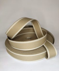 ALÇA LISTRADA 3 CM- BEGE COM MARFIM