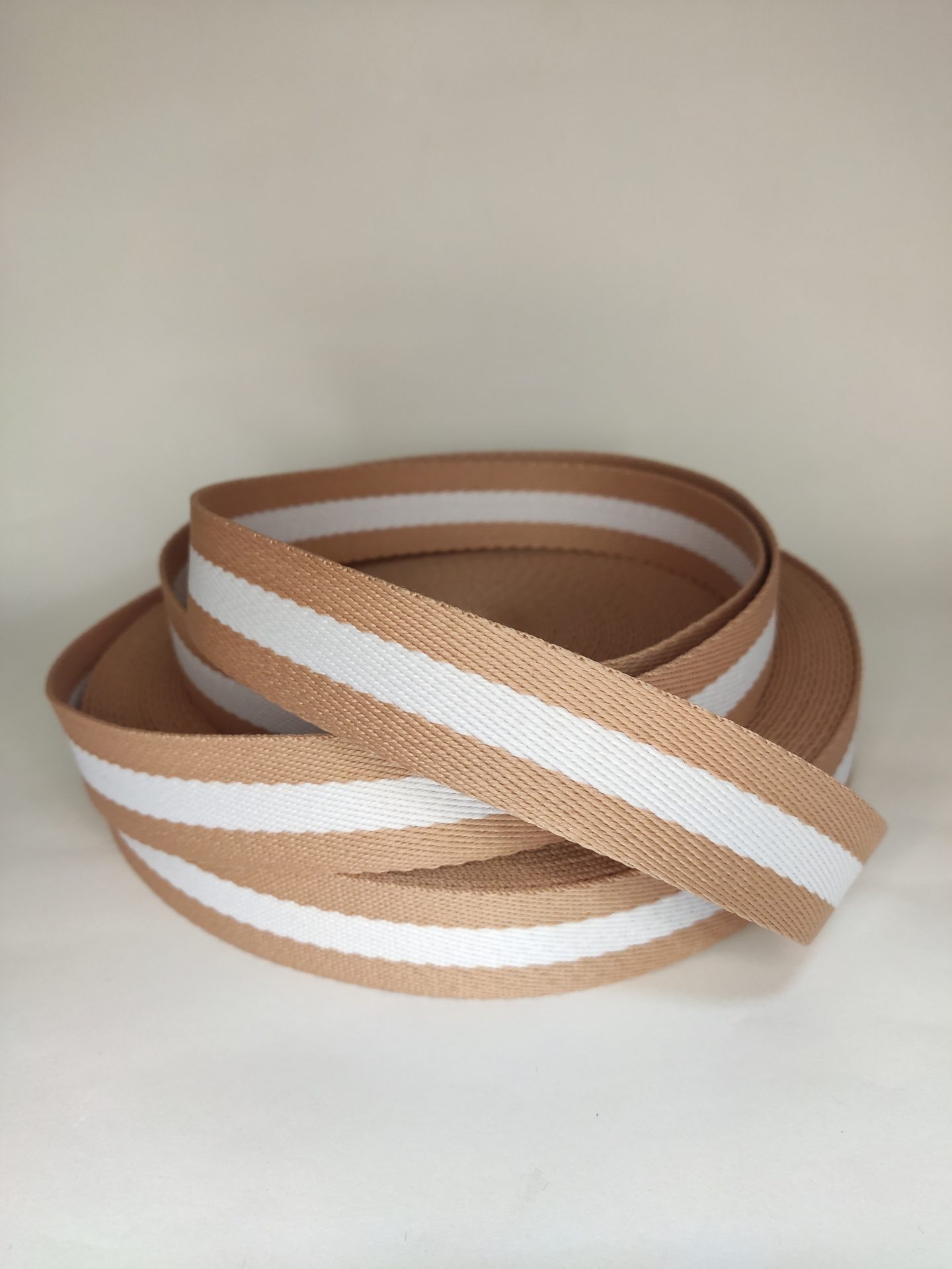 ALÇA LISTRADA 3 CM- ROSE COM BRANCO