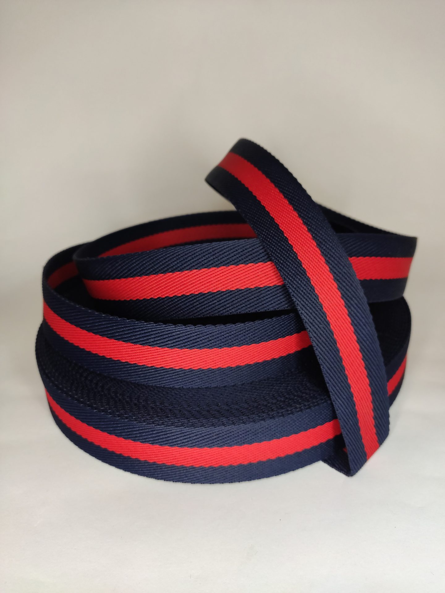 ALÇA LISTRADA 3 CM- AZUL MARINHO COM VERMELHO