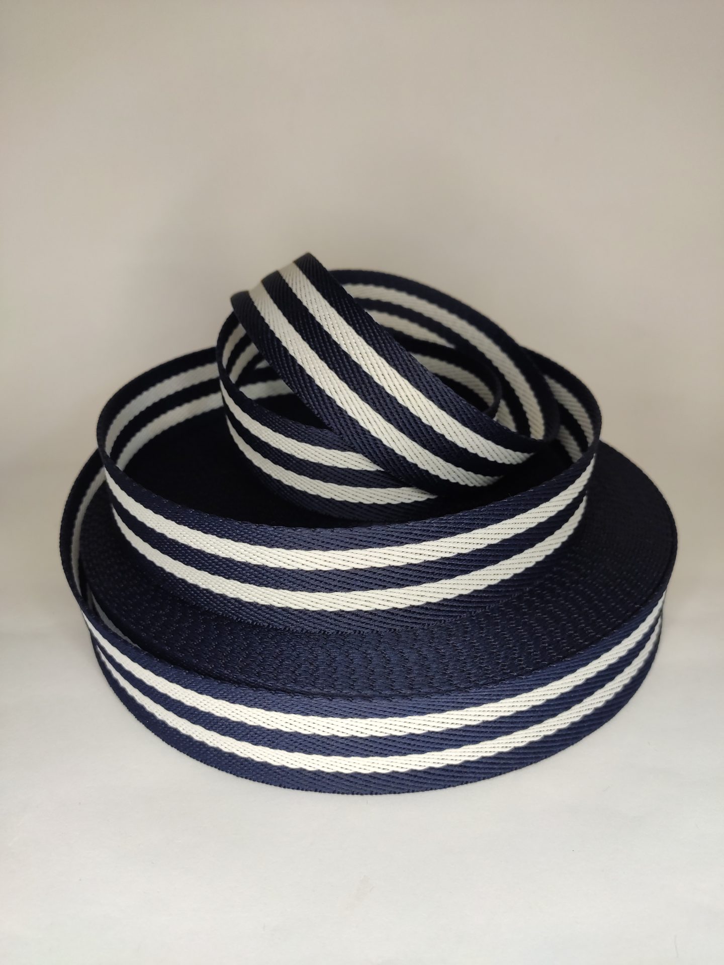 ALÇA LISTRADA 3 CM- AZUL MARINHO COM BRANCO