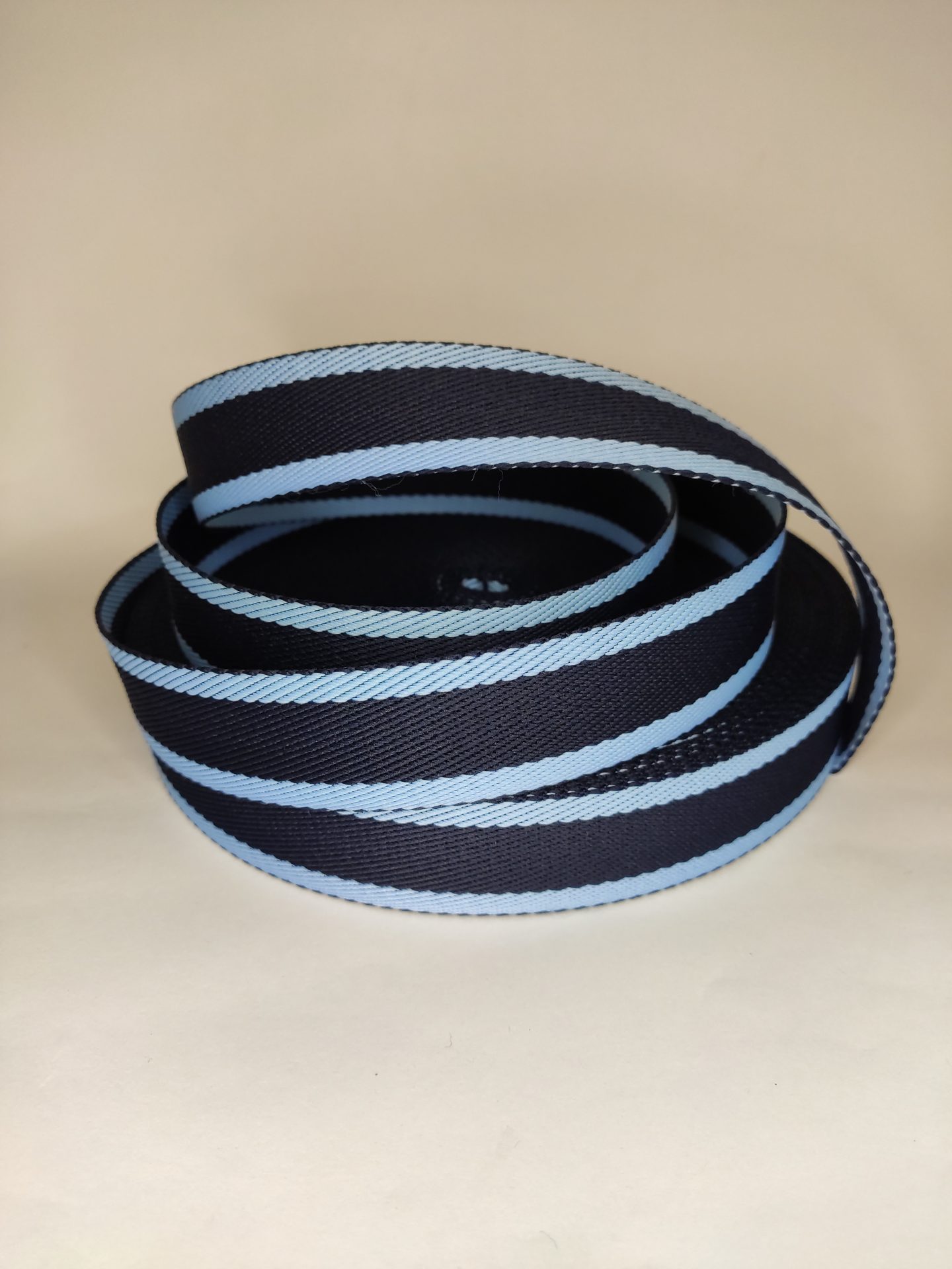 ALÇA LISTRADA 3CM AZUL BEBÊ COM MARINHO