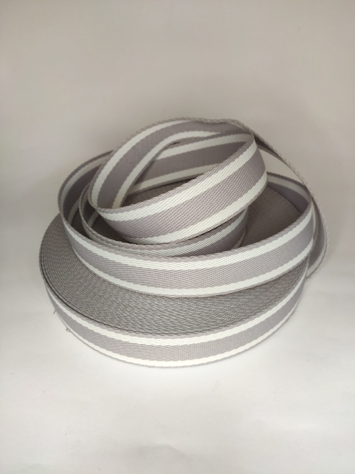 ALÇA LISTRADA 3CM- CINZA COM BRANCO