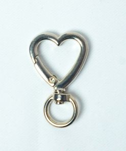 MOSQUETÃO CORAÇÃO 1CM - PRATA