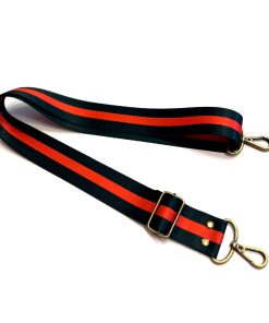 ALÇA PRONTA 4 CM- LISTRA PRETO E VERMELHO