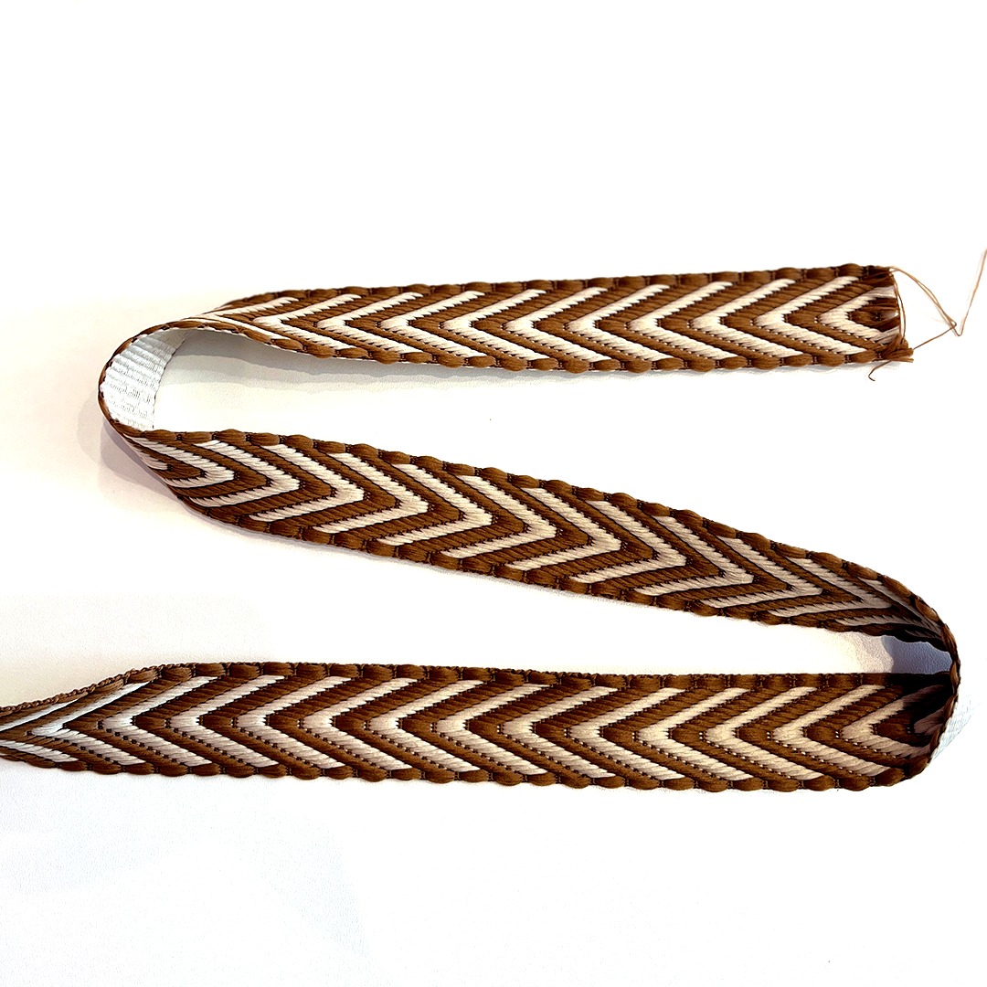 ALÇA ESTAMPADA 3CM- ZIG ZAG CARAMELO