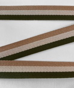 ALÇA LISTRADA 3 CM- VERDE MUSGO, MARFIM E BEGE