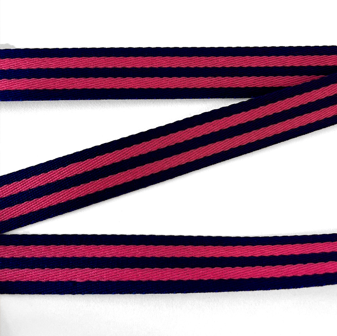 ALÇA LISTRADA 3 CM- MARINHO E ROSA