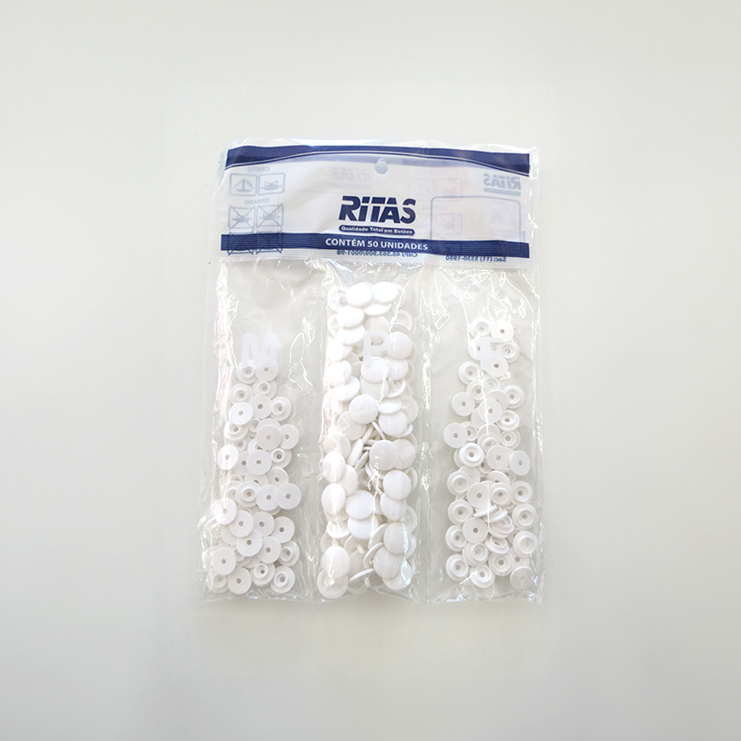 BOTÃO RITA Nº 12 - COR : BRANCO