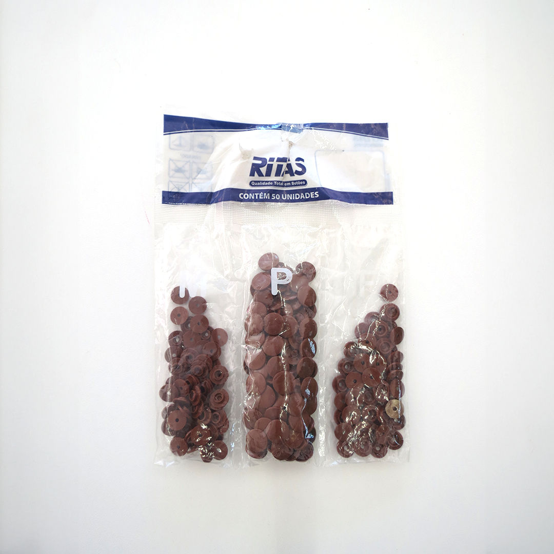 BOTÃO RITA Nº12 - COR : MARROM