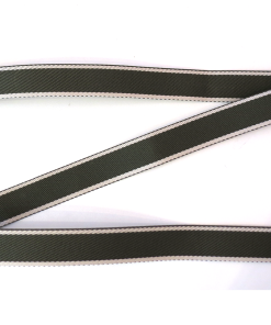 ALÇA 3CM LISTRADA -  BRANCO COM VERDE MUSGO