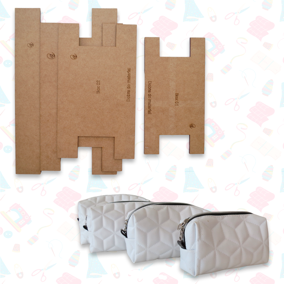 MOLDE MDF KIT 4 NECESSAIRE - BY:Cristina Borges
