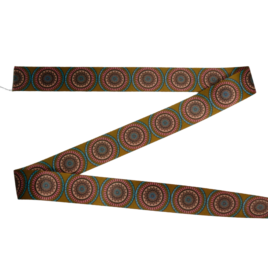 ALÇA ESTAMPADA 3CM- MANDALA DOURADA