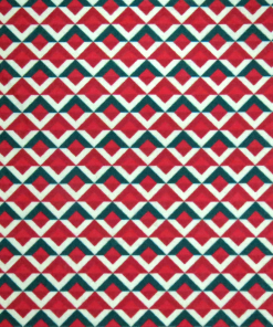 FELTRO SANTA FE - GEOMETRICO VERDE/VERMELHO