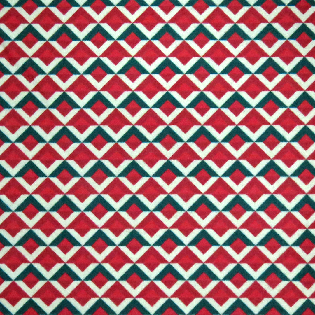 FELTRO SANTA FE - GEOMETRICO VERDE/VERMELHO